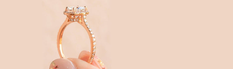 Moissanite Pave Engagement Rings