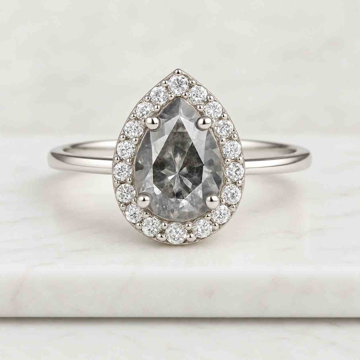 pear lab grown diamond engagement ring,