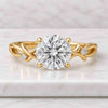Nature Inspired Round Cut Lab Grown Diamond Engagement Ring