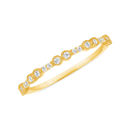0.37 CT Round Cut Dainty Miller Diamond Band