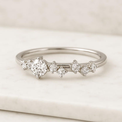 0.46CT Oval 5 Stone Anniversary Band, Wedding Band Ring For Women, 925 Sterling Silver Engagement Ring, Half Eternity Jewelry Collection