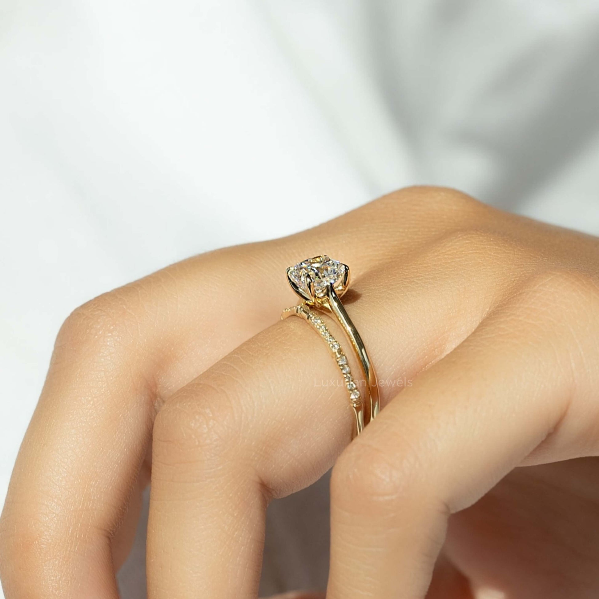 0.50 CT Cushion Cut Lab Grown Diamond Ring