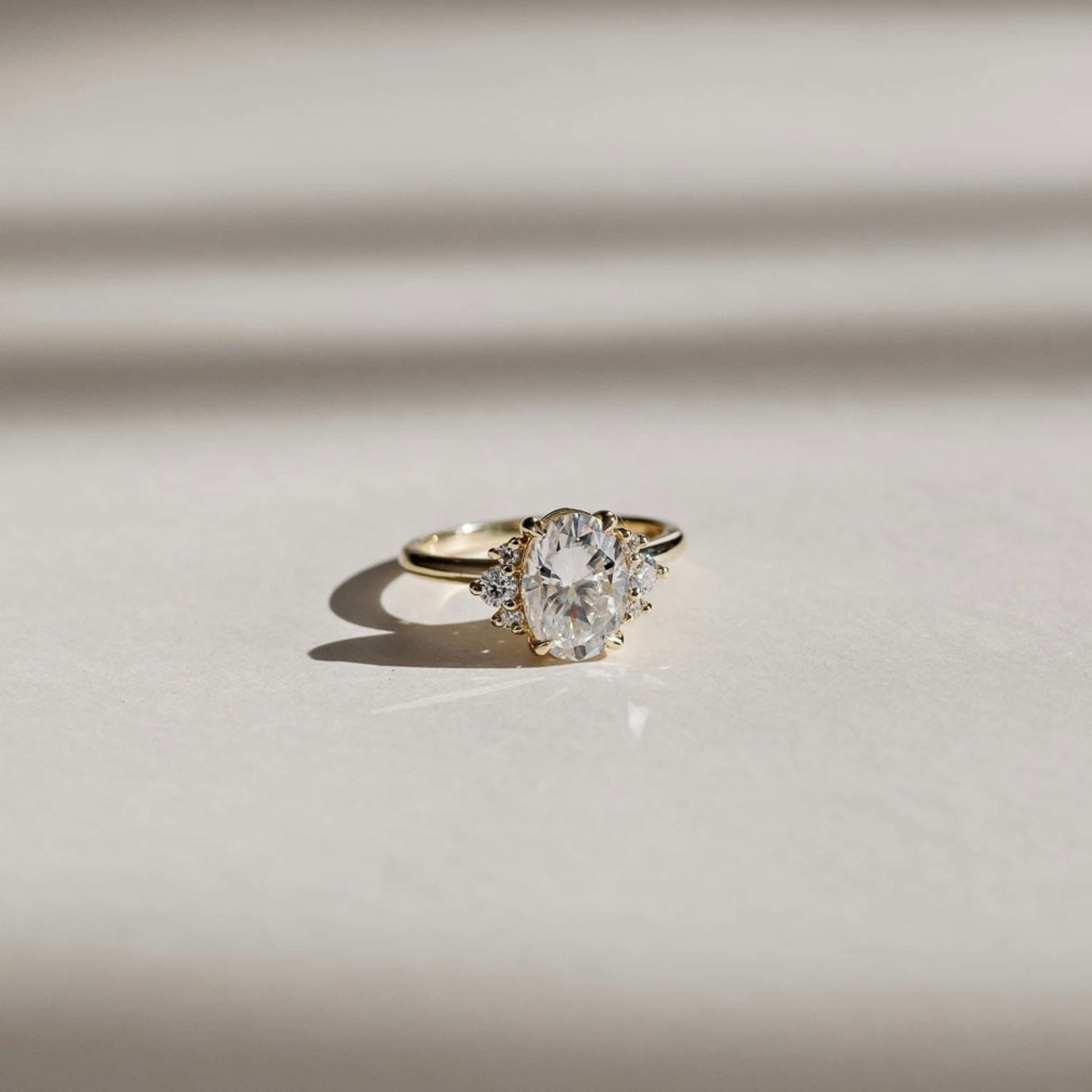 0.50 CT Oval Lab Diamond Solitaire Accent Ring