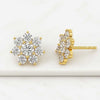 Round Lab Grown Diamond Tiny Cluster Stud Earrings For Mom
