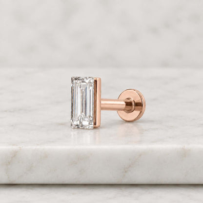 0.50 To 5.00 TCW Emerald Cut Lab Diamond Stud Earrings / EF-VS Diamond Screw Back Stud Earrings / Conflict Free Diamond Minimalist Earrings
