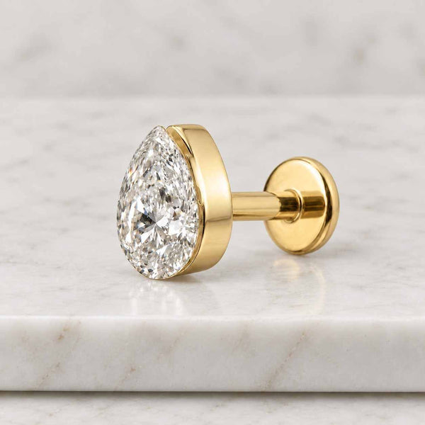 0.50 To 5.00 TCW Pear Cut Lab Grown Diamond Studs / CVD Diamond Screw Back Stud Earrings / Tear Drop Shaped Earrings For Her
