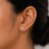 10K Rose Gold Round Lab Grown Diamond Cluster Stud Earrings