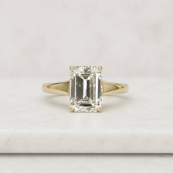 Emerald Cut Engagement Ring Tulip Setting Ring Lab Diamond Engagement Ring Emerald Solitaire Ring for Women Wedding Anniversary Gift for Her
