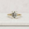 Emerald Cut Lab Grown Diamond Hidden Halo Engagement Ring