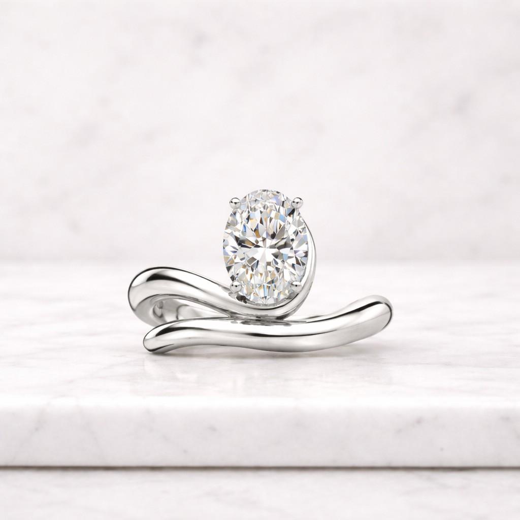 1.0 ct east west oval cut lab grown wedding ring, carved band anniversary ring, prong setting engagement ring, 10k yellow gold promise ring