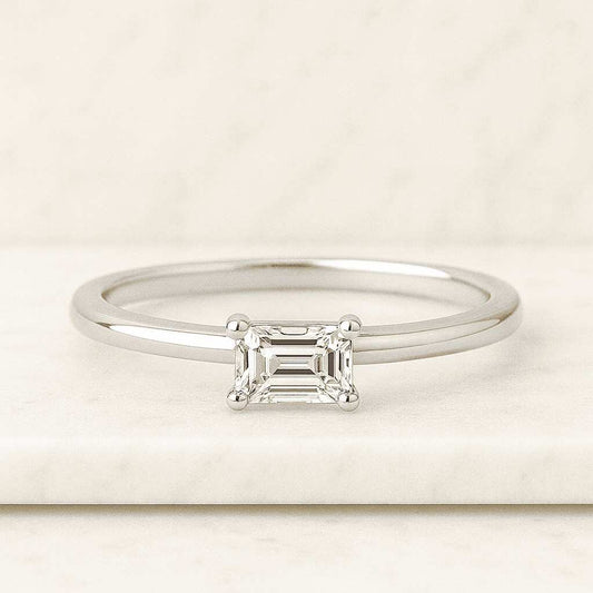 0.5ct Diamond Engagement Ring, Solitaire Certified Moissanite Diamond ring Gold Simple Engagement Ring Promise Ring Anniversary Ring