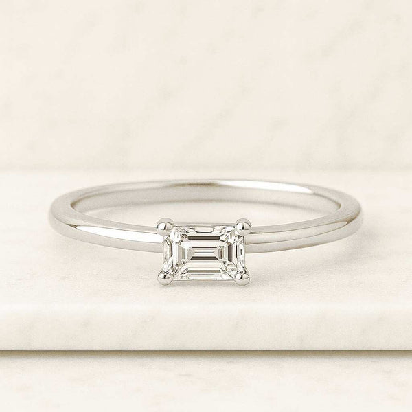 0.5ct Diamond Engagement Ring, Solitaire Certified Moissanite Diamond ring Gold Simple Engagement Ring Promise Ring Anniversary Ring