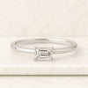 18K Baguette Cut Lab Grown Diamond Wedding Band For Her