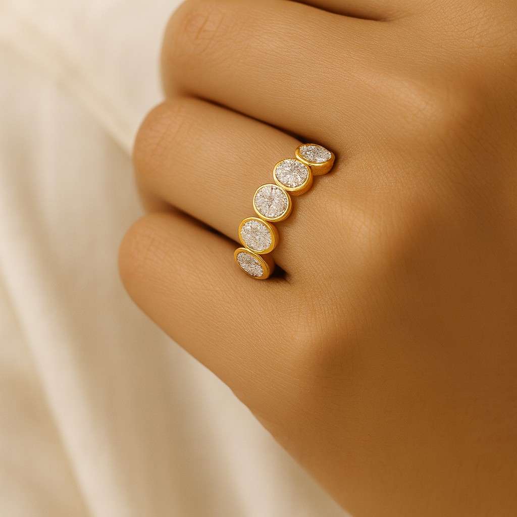 Moissanite Ring for Women Engagement Ring 14k Solid Gold 0.15ct Round Solitaire Ring Dainty Promise Ring for Her Jewelry Gift 18k Gold Ring