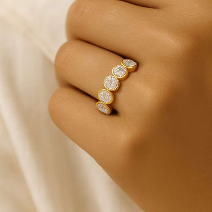 Moissanite Ring for Women Engagement Ring 14k Solid Gold 0.15ct Round Solitaire Ring Dainty Promise Ring for Her Jewelry Gift 18k Gold Ring