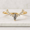 Marquise Cut Salt and Pepper Diamond Curved Chevron Ring