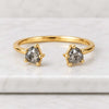 Trillion Cut Salt And Pepper Diamond Open Cuff Diamond Ring