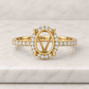 Oval Shape Lab Grown Diamond Halo Semi Mount Engagement Ring