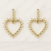 18K Heart Shaped Round Cut Diamond Hoop Earrings for Women
