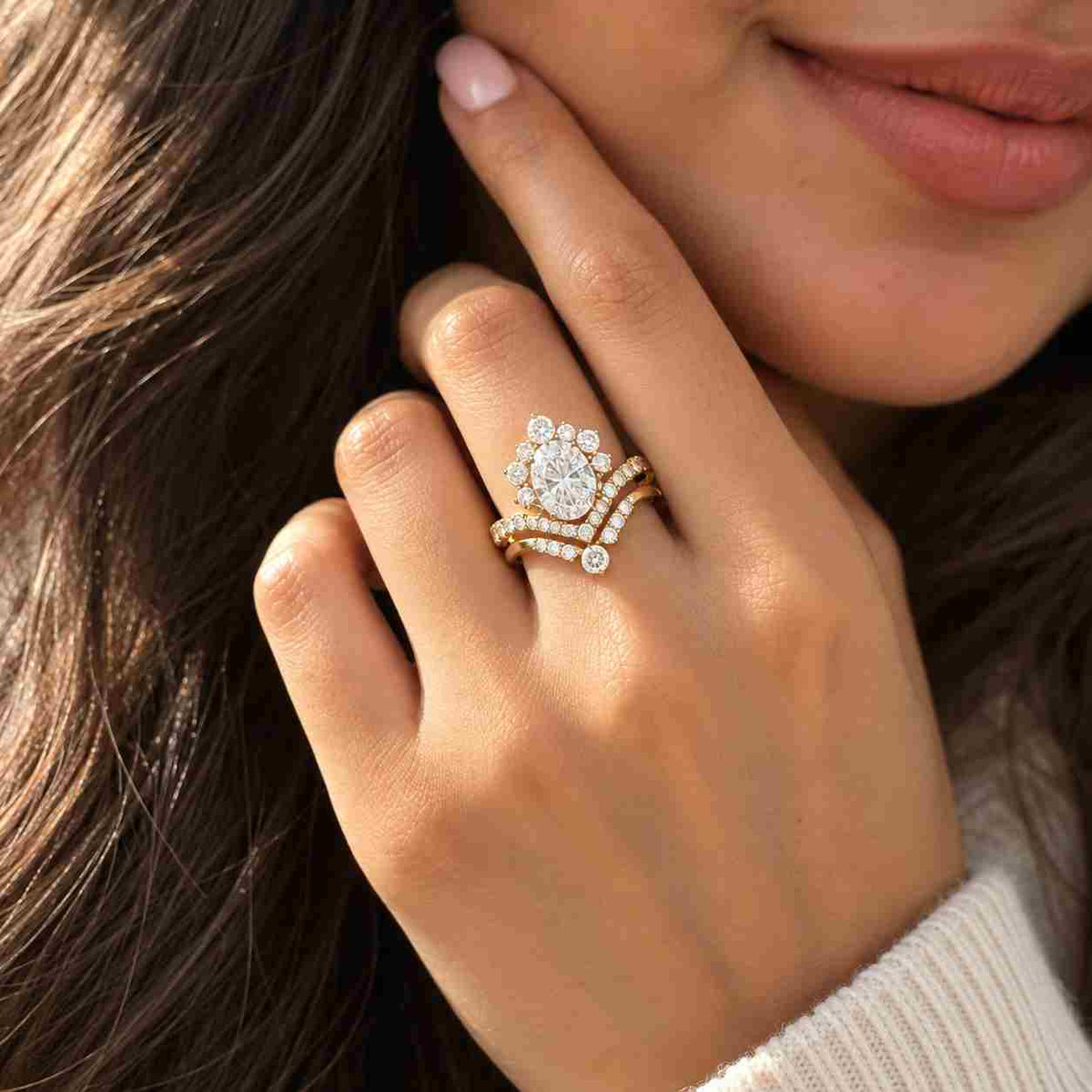 0.8 tcw two pear and round brilliant cut lab diamond engagement ring in 14k/18k gold, toi et moi ring engagement ring, aquamarine pear