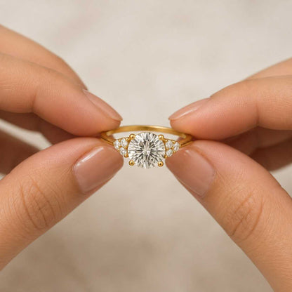 0.94 ctw Round Cut Lab Grown Diamond Three Stone Engagement Ring  F-G VVS-VS Certified Trilogy Ring  Promise Ring  Gift Boxed