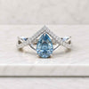 Freeform Pear Cut Lab Grown Diamond Pave Engagement Ring