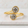 Round Rose Cut  Lab-grown Diamond Toi Et Moi Engagement Ring