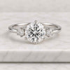 Round Brilliant Cut Lab-Grown Diamond Three Stone Engagement Ring