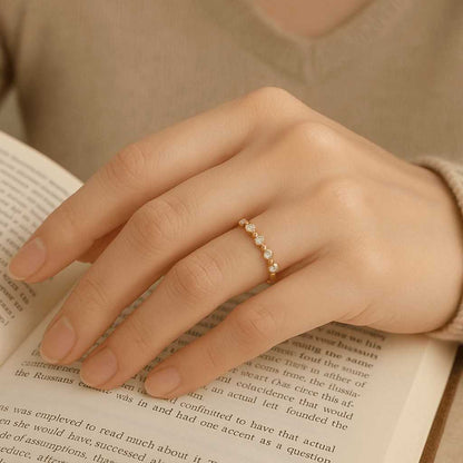 1.00 Carat Pear Cut Lab Grown Diamond Curved Ring