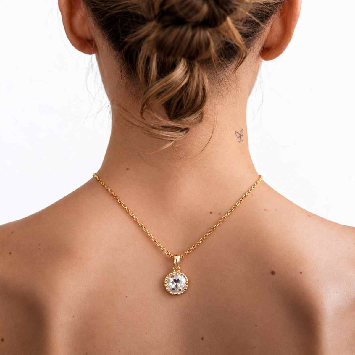 1.00 Ctw Pear Diamond Bezel Necklace in 14k Gold, Lab Grown Teardrop Solitaire Pendant, Dainty Layering Necklace, Anniversary Gift for Her
