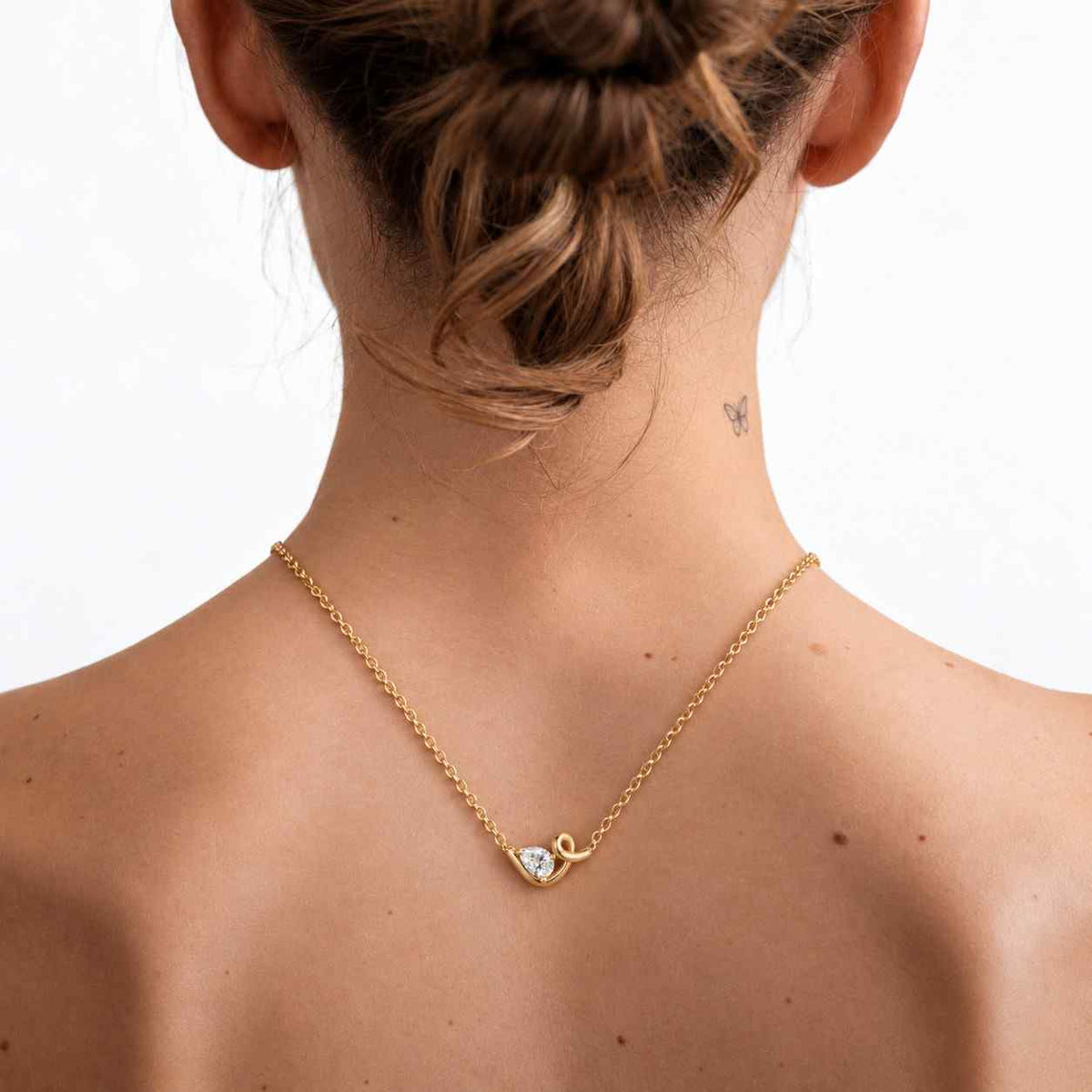 1.00 Ctw Pear Shaped Lab Grown Diamond Charm Pendant Necklace in 14k Gold, Minimalist Fine Jewelry, IGI Certified Diamond
