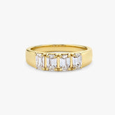 1.00 TCW Emerald Cut Lab Grown Anniversary Band