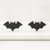 Black Round Lab Created Diamond Bats Earrings