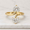 1.67 CT Heart Cut Toi et Moi Lab Grown Diamond Engagement Ring