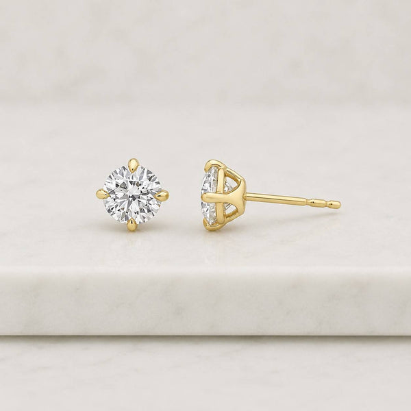 1.0 - 4.0 TW Round Cut Lab Grown Diamond Wedding Earrings, Round Diamond Studs, Diamond Stud Earrings for Women, BirthdayAnniversary Gifts