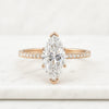 Marquise Cut Moissanite Engagement Ring Micro Pave Set Wedding Ring