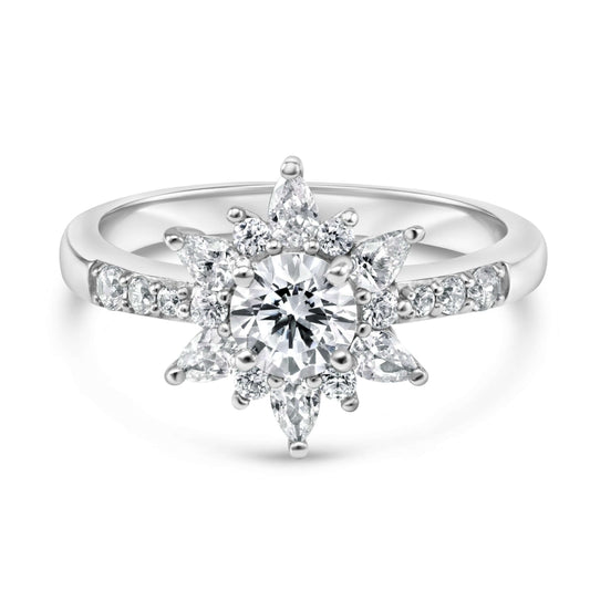 1.10 CT Round Cut Multi Diamond Cluster Ring