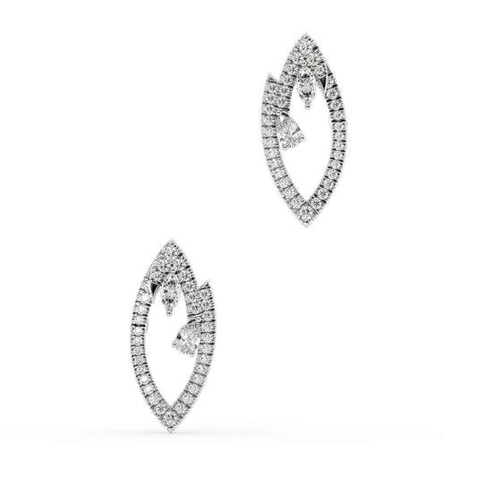 1.14 CT Lab Grown Multi Diamond Marquise Earrings