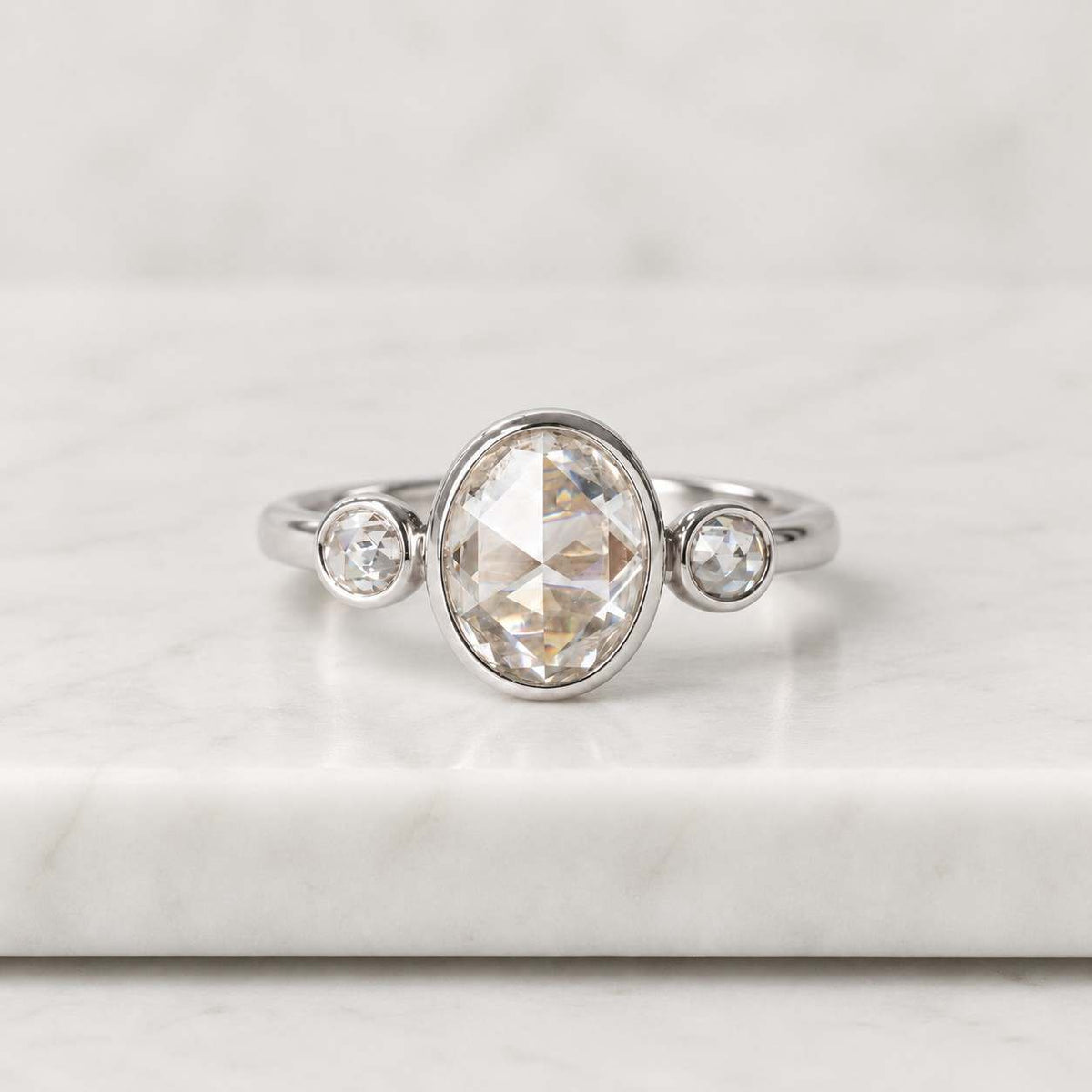 1.20ct oval cut cvd diamond three stone engagement ring pear cut side stone wedding anniversary gift ring igi certified celebrity style ring
