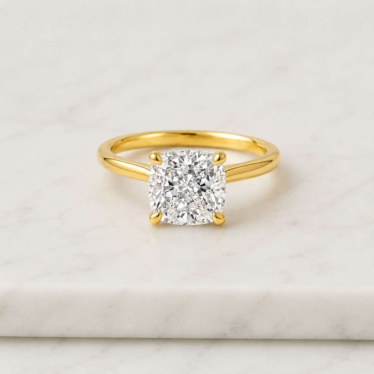 Elongated Cushion Cut Lab Grown Diamond Engagement Ring | Hidden Halo IGI Certified Ring in 10K 14K 18K Solid Gold, Silver & Platinum