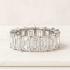 Emerald Cut Moissanite Women's Band Ring For Birthday Gift