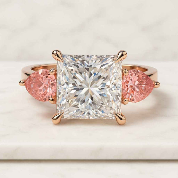 1.30 Carat D color VVS2 Clarity IGI Certified Three Stone Pear Shape Excellent Cut Lab Grown Diamond Engagement Ring 14k White Gold