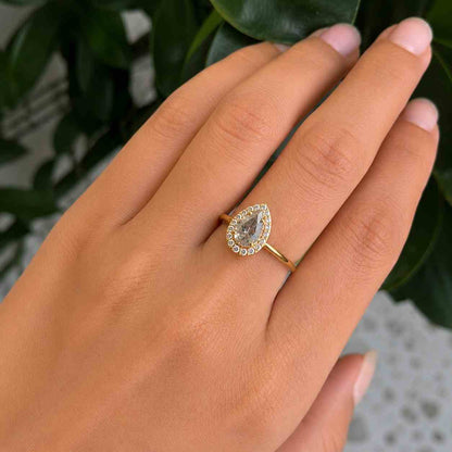 1.35 Carat Total Fancy Vivid Blue Color VVS2 Clarity IGI Certified Round Ideal Cut Lab Grown Diamond Halo Engagement Ring 14k White Gold 