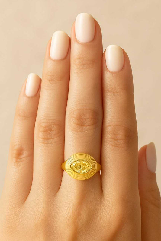 1.35 Ct Fancy Yellow Lab Grown Diamond Ring  Oval Cut Engagement Ring with Diamond Band  Unique Yellow Diamond Bridal Ring  14K Gold Ring