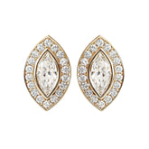 1.36 CT Marquise Cut Halo Diamond Stud Earrings