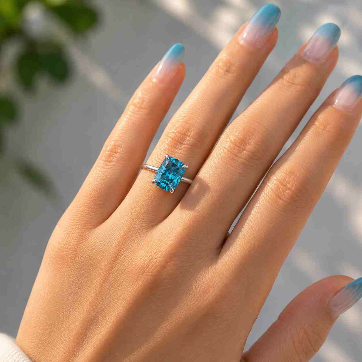 1.4 ctw asscher cut lab grown diamond ring, halo split shank diamond engagement ring d vvs2 igi certified diamond promise ring 