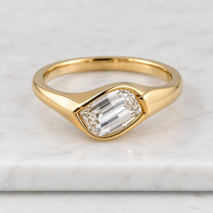 1.50 CT Asscher Cut Moissanite Engagement Ring, Tapered Band Solitaire, Vintage Style