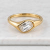 OOAK Flame Cut Moissanite Diamond Solitaire Engagement Ring