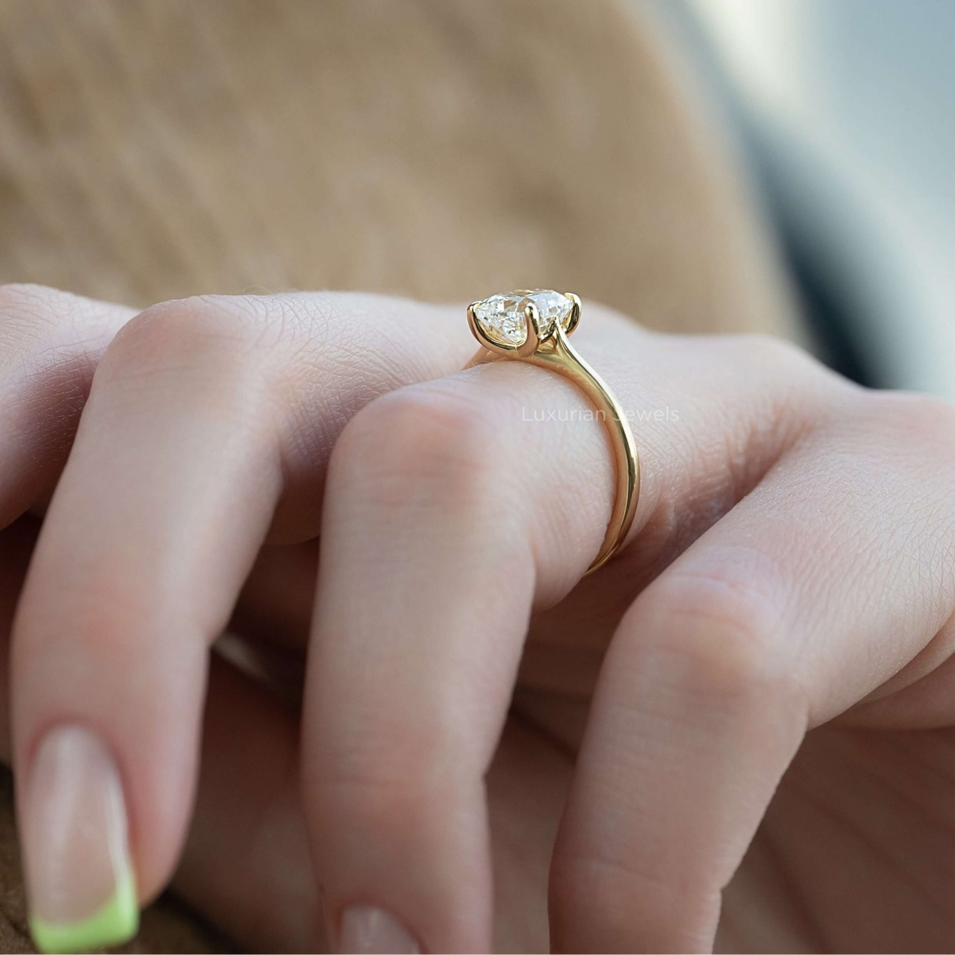1.50 CT Cushion Cut Lab Grown Diamond Ring