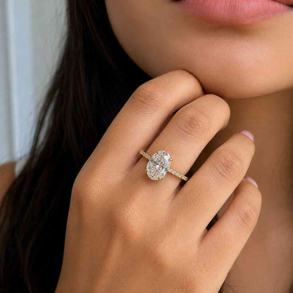 1.50 CT Fancy Pink Oval Lab Grown Diamond Ring | IGI Certified Three Stone Engagement Ring | Trillion Diamond Rose Gold Promise Ring
